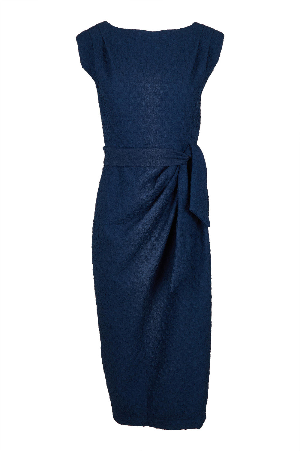 Product shot of the Celestial Dress in colour Navy (Blue), from the front