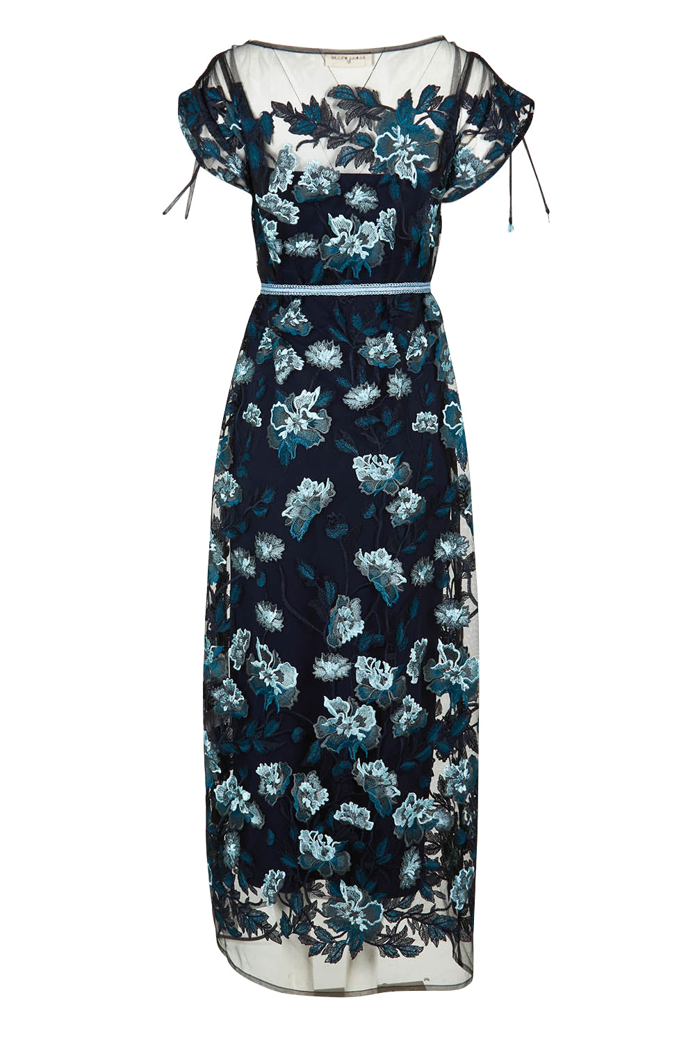Product shot of the Love Potion Maxi Dress in colour Midnight (Blue), from the back