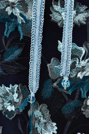 Product shot of the Love Potion Maxi Dress in colour Midnight (Blue), detail