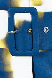 Product shot of the Simone Cotton Dress in colour Navy (Blue), detail