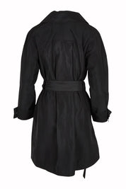 Product shot of the Noir Trench in colour Black (Black), from the back