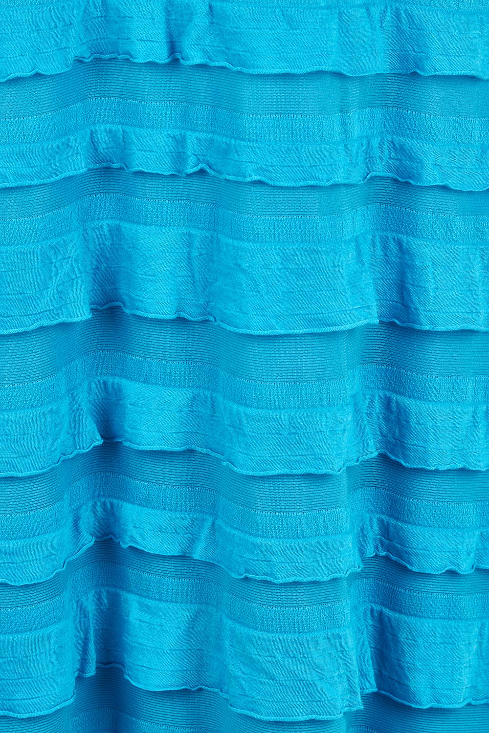 Product shot of the Maddison Maxi Ruffle Dress in colour Aqua (Blue), detail