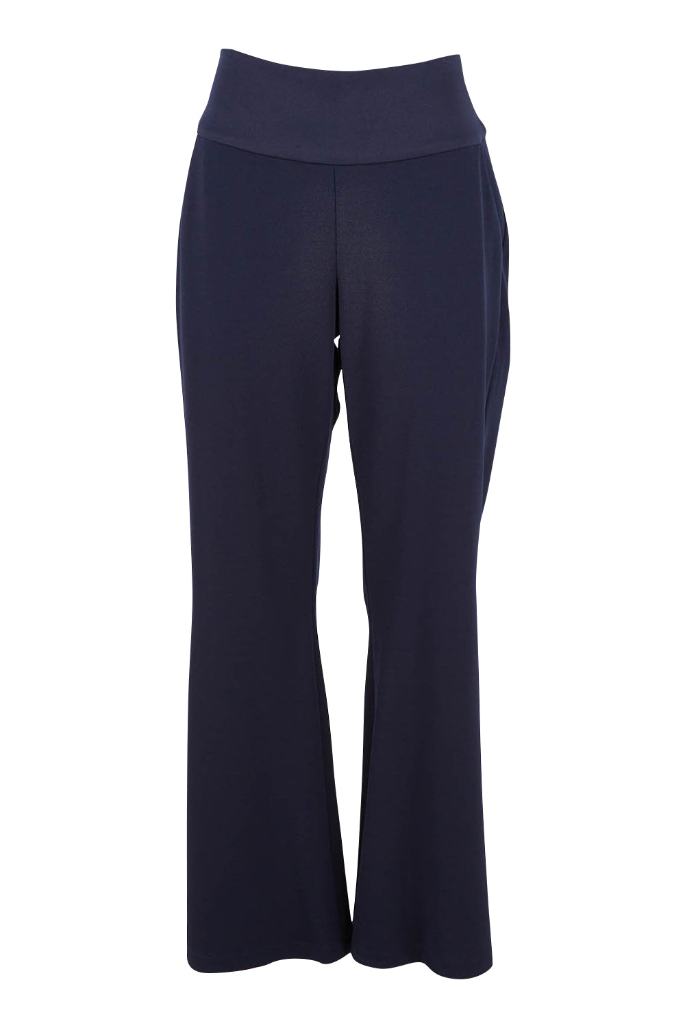 Product shot of the Classic Trouser in colour Navy (Blue), from the front