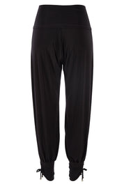 Product shot of the Harem Pant in colour Black (Black), from the back