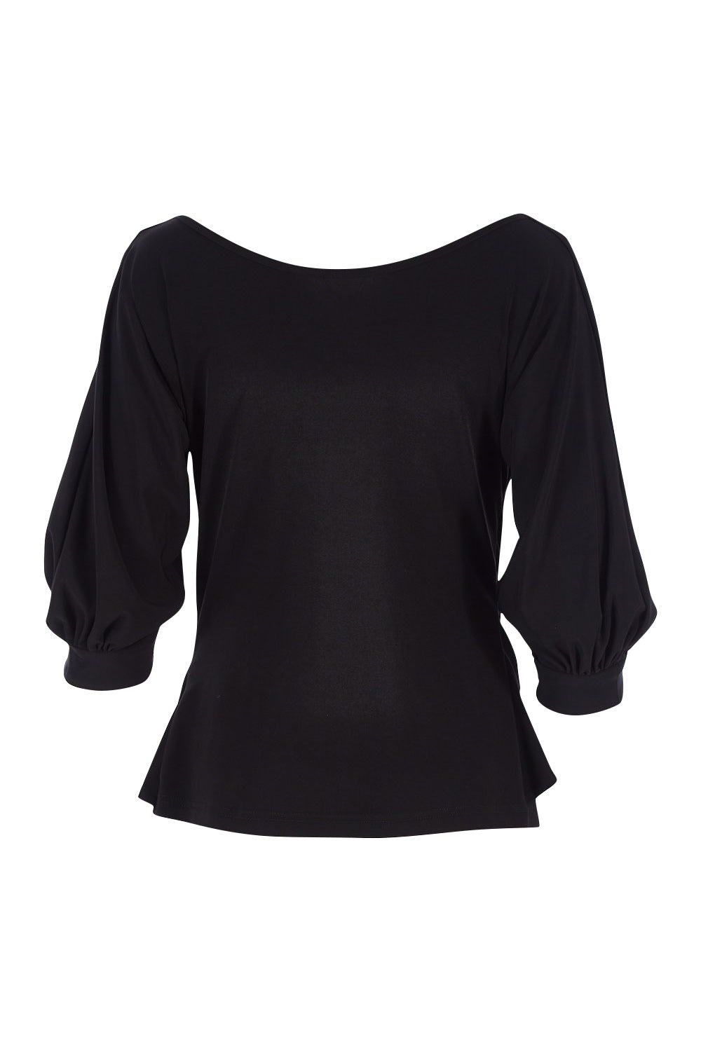 Product shot of the Cowl Tie Top in colour Black (Black), from the back