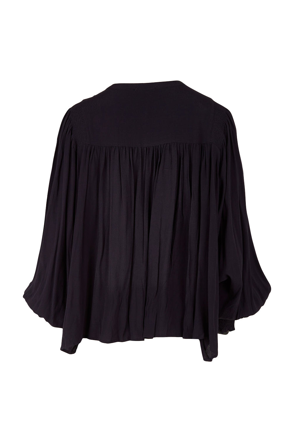 Product shot of the Susanna Top in colour Black (Black), from the back