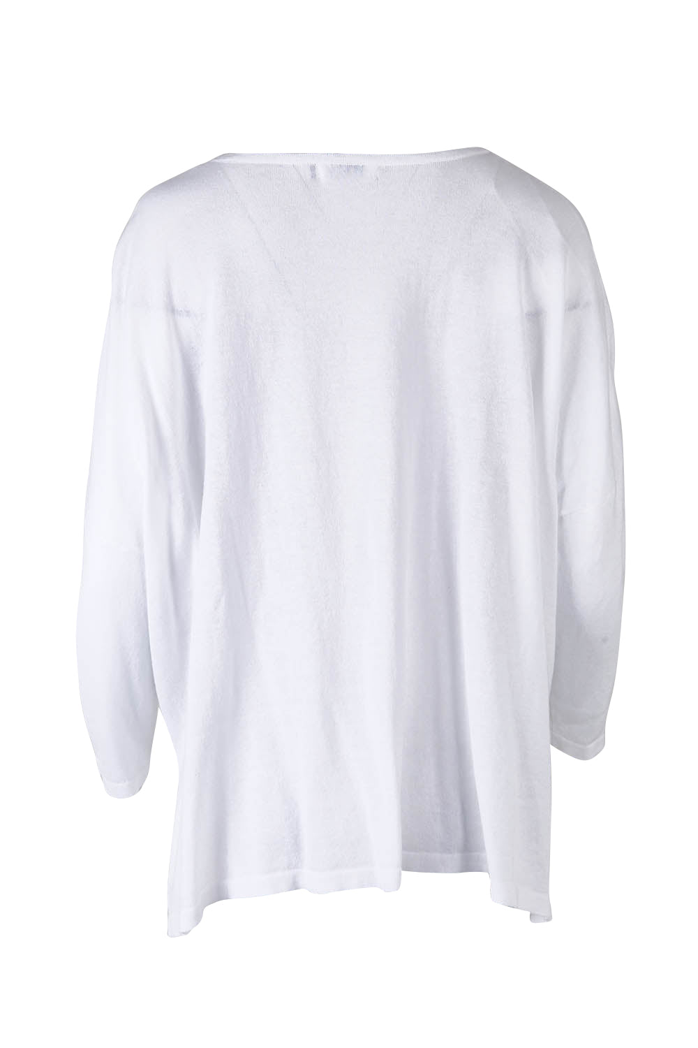Product shot of the Shiv Dolmain Knit in colour White (White), from the back