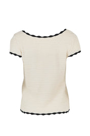 Preloved Coco Crochet Cotton Knit Top - Cream