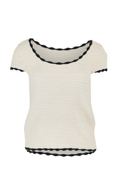 Preloved Coco Crochet Cotton Knit Top - Cream