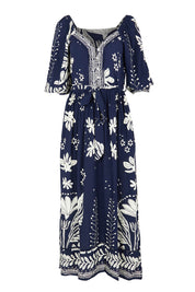 Product shot of the Lyndel Dress in colour Navy (Blue), from the front