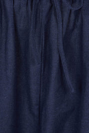 Product shot of the Odell Cotton Linen Pant in colour Navy (Blue), detail
