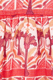 Product shot of the Zayda Cotton Dress in colour Arabian (Pink), detail