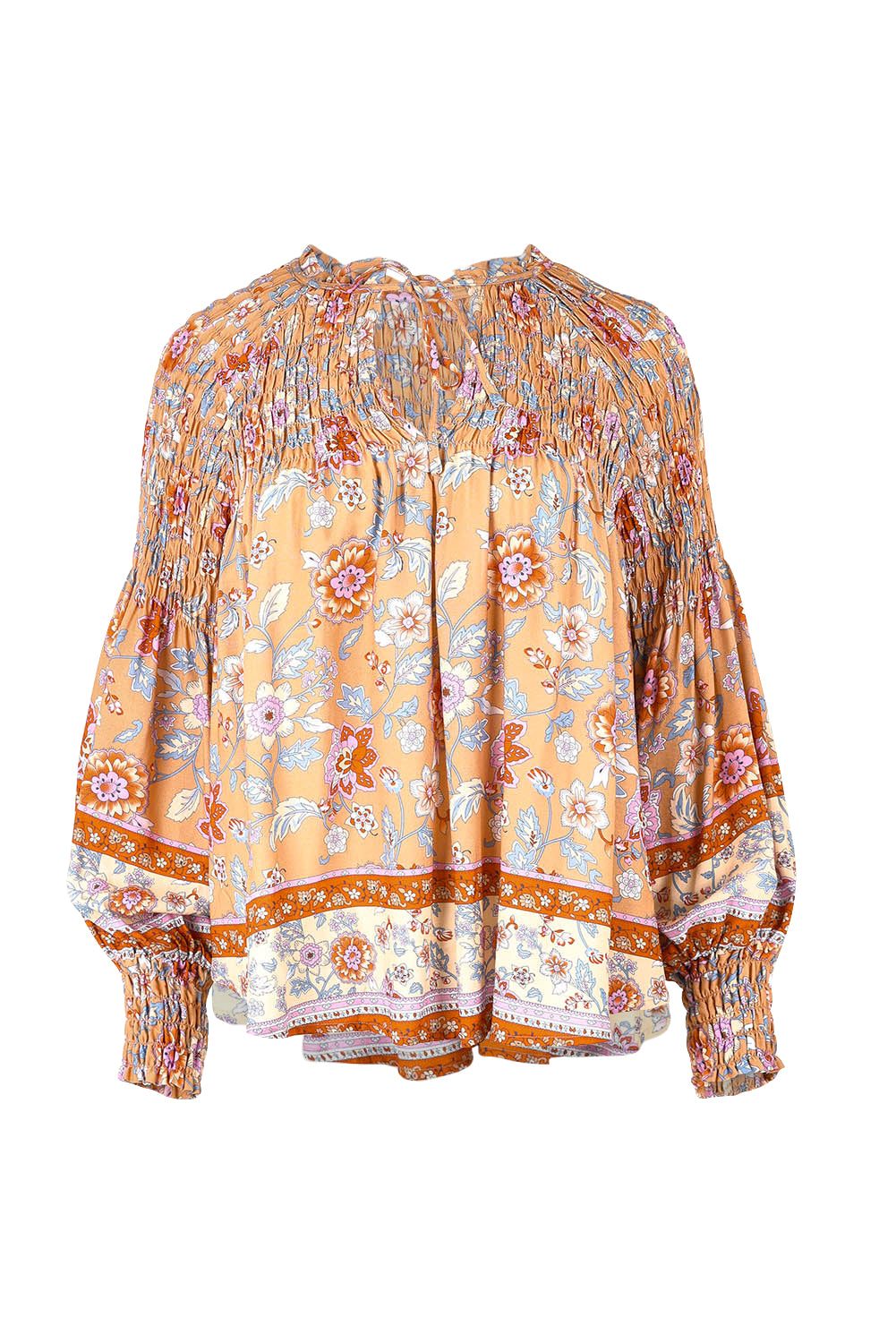 Product shot of the Margie Top in colour Paisley, from the front