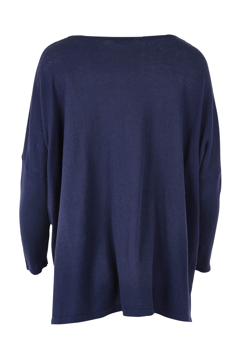 Product shot of the Khaleesi Cotton Knit Top in colour Navy (Blue), from the back