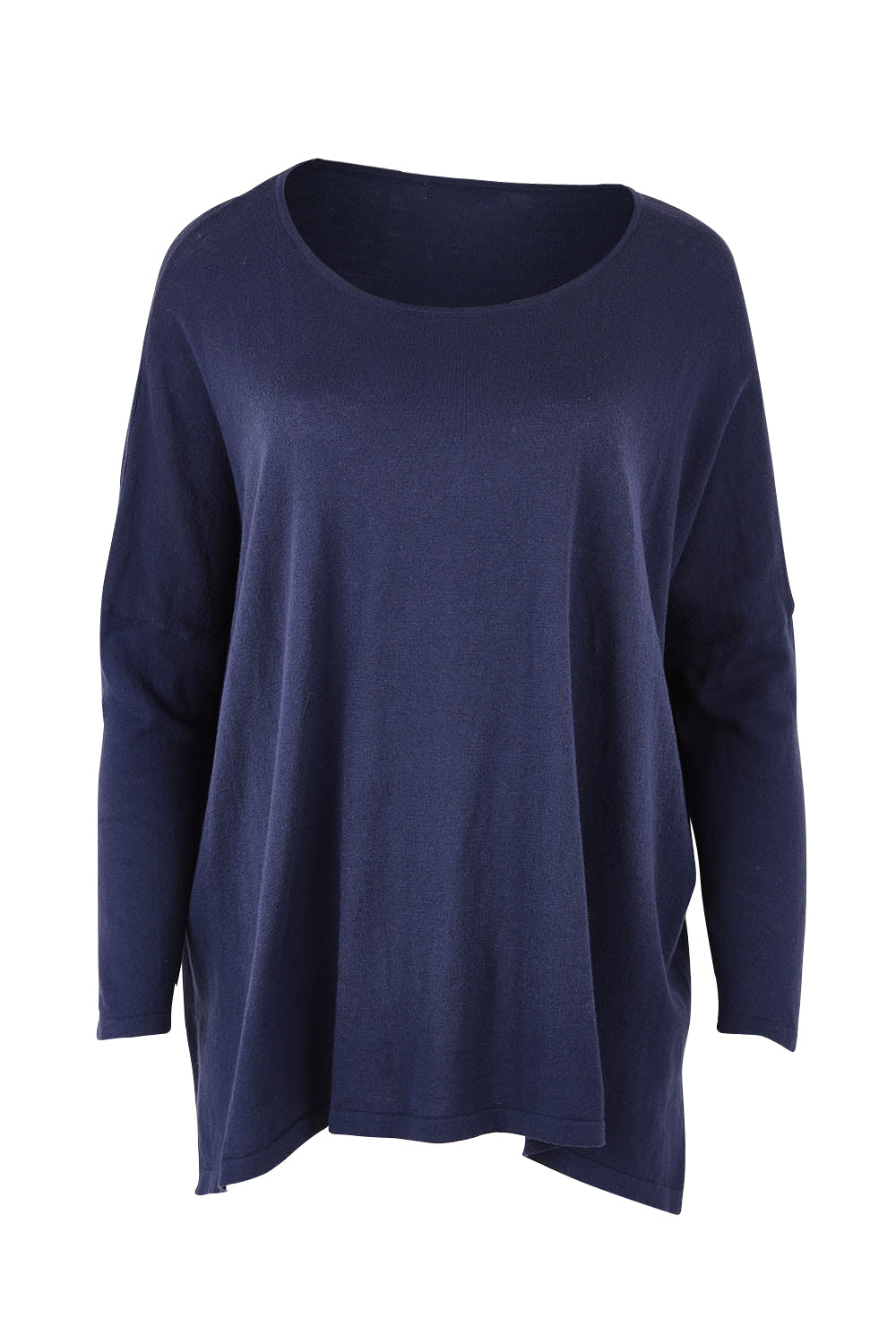 Product shot of the Khaleesi Cotton Knit Top in colour Navy (Blue), from the front