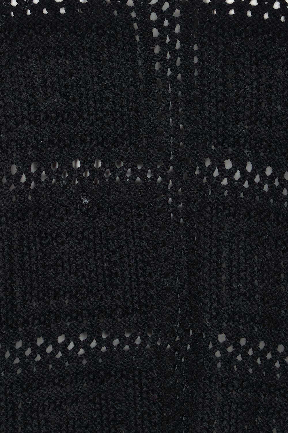 Product shot of the Marcello Cotton Crochet Top in colour Black (Black), detail
