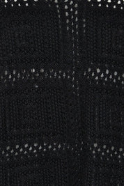 Product shot of the Marcello Cotton Crochet Top in colour Black (Black), detail