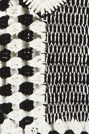 Product shot of the Erika Cotton Crochet Vest in colour Blkwhite (Black), detail