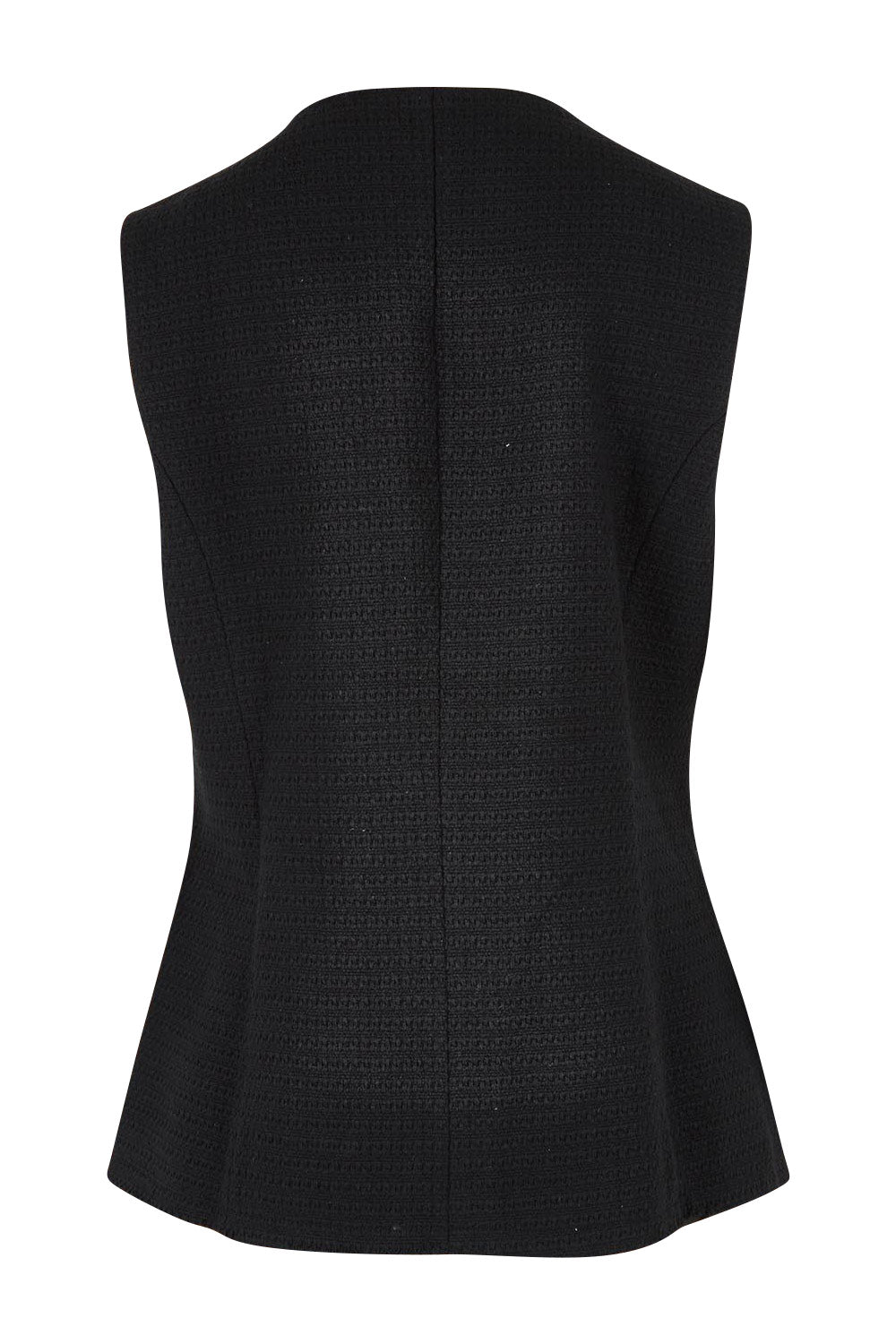 Product shot of the Nico Vest in colour Black (Black), from the back