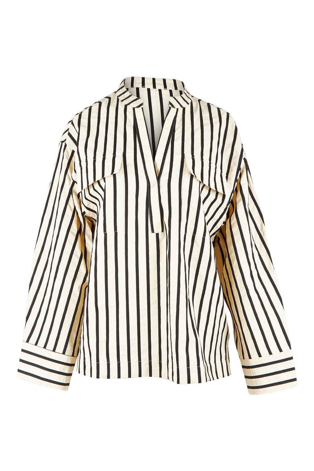 Product shot of the Rohan Cotton Top in colour Stripe, from the front