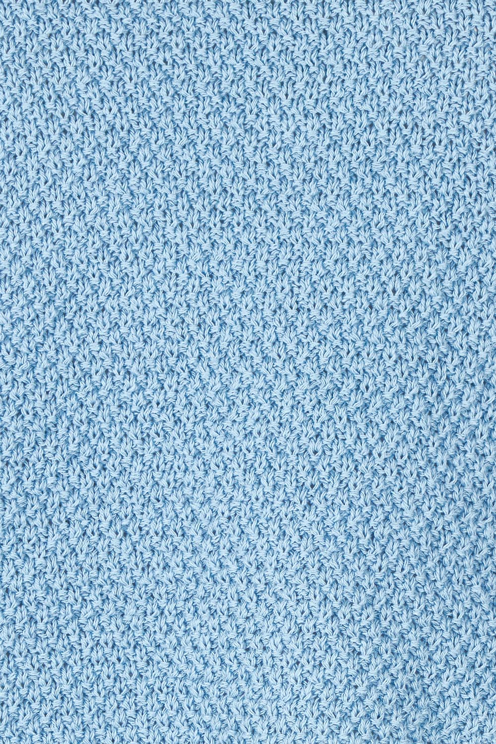 Product shot of the Jaci Cotton Blend Knit Top in colour Blue (Blue), detail