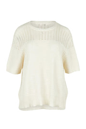 Product shot of the Cherri Top in colour Cream, from the front