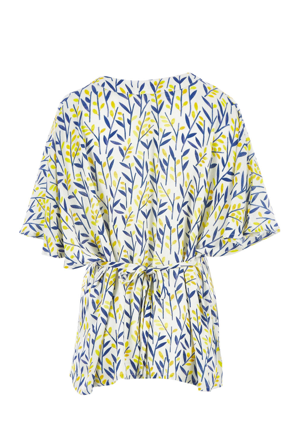 Product shot of the Tystnad Blouse in colour YellowPtl, from the back