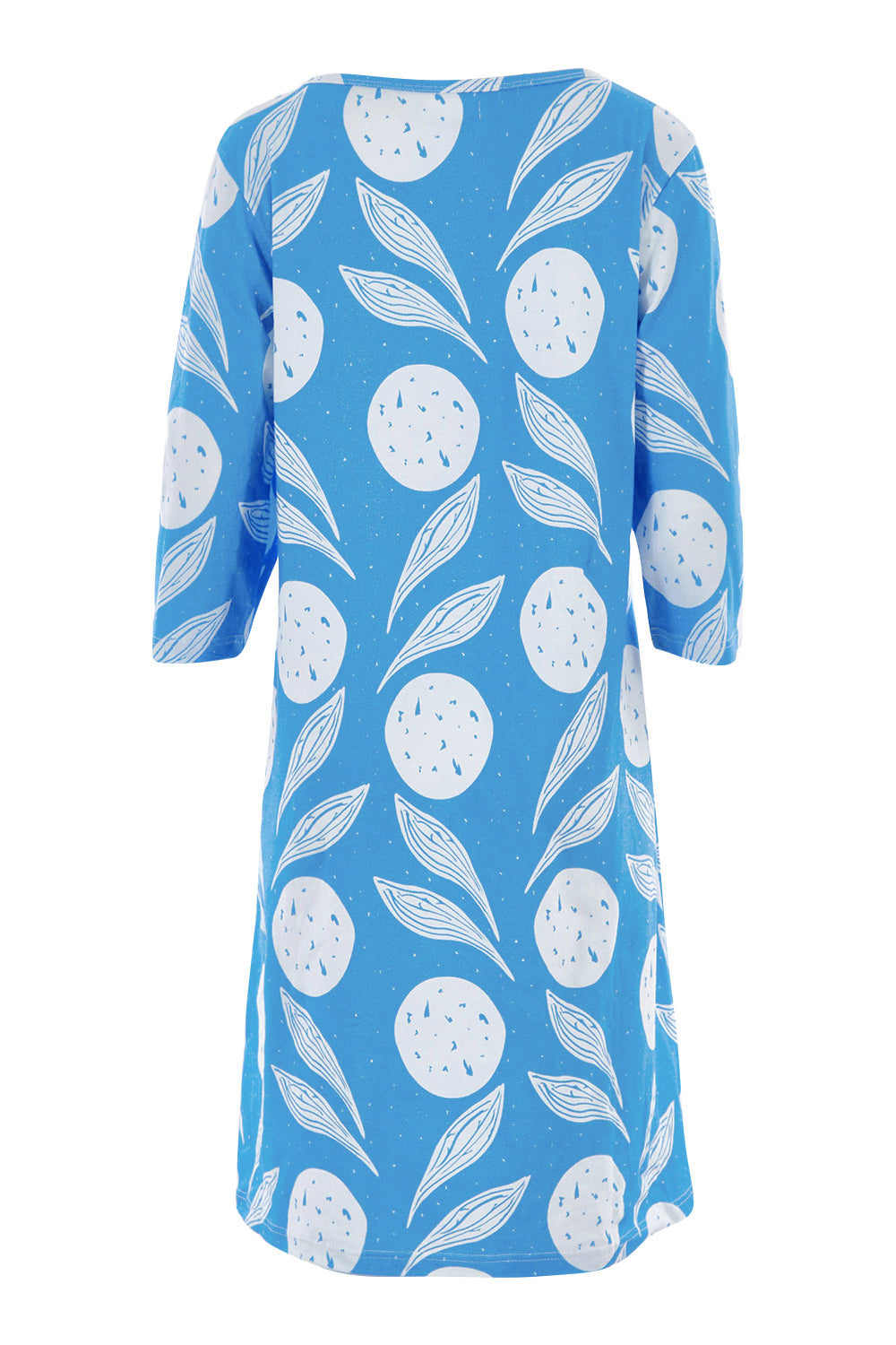 Product shot of the Dagtig Dress in colour Circflwr (White), from the back