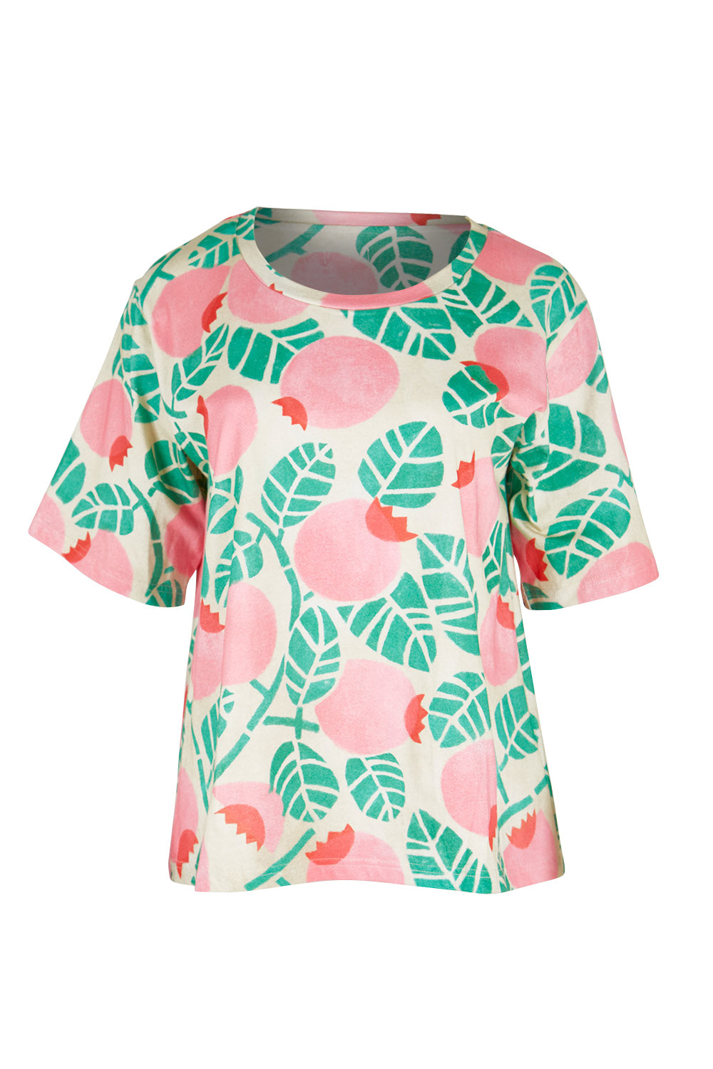 Product shot of the Solsken Tee in colour Crelingon, from the front