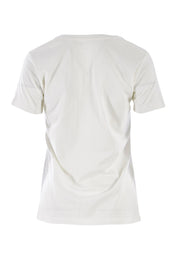 Product shot of the Scandi Organic Cotton Print Tee in colour Grnflower (Green), from the back