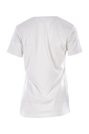 Product shot of the Mid Century Cotton Print Tee in colour White (White), from the back