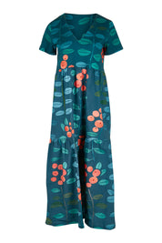 Product shot of the Stegs Dress in colour Navjuniper (Blue), from the front