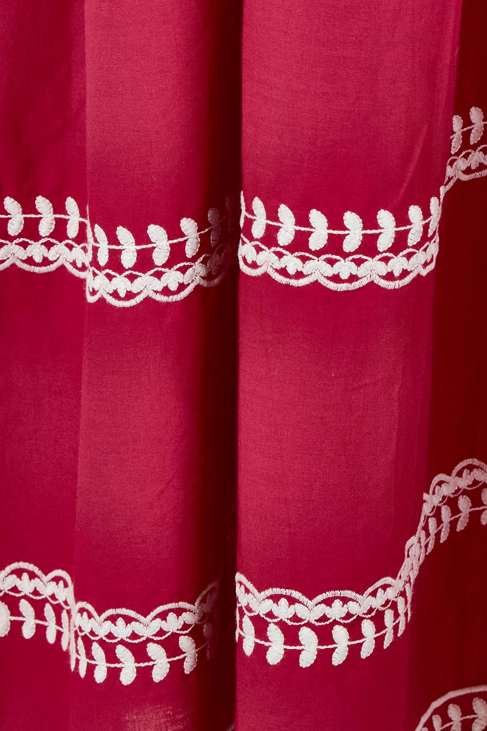 Product shot of the Magdelena River Cotton Dress in colour Rosebud (Pink), detail