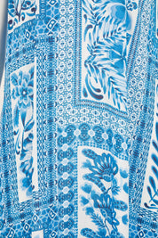 Product shot of the Sapphire Beach Long Dress in colour Bluewhite (Blue), detail