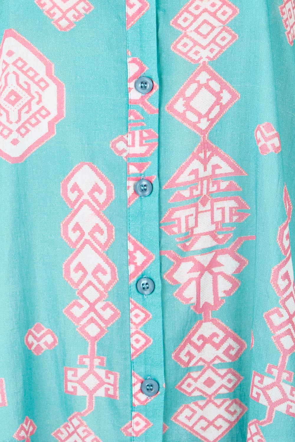 Product shot of the Wineglass Bay Cotton Dress – Bluepink in colour Bluepink, showing detail