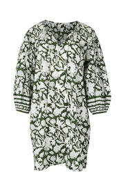 Product shot of the East Woody Point Cotton Dress – Green in colour Green, from the front