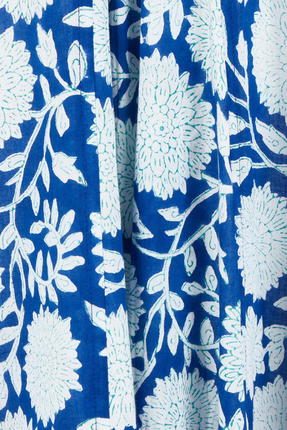 Product shot of the Kurrawa Beach Long Cotton Dress in colour Blue (Blue), detail