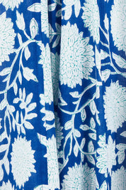 Product shot of the Kurrawa Beach Long Cotton Dress in colour Blue (Blue), detail