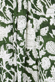 Product shot of the Kurrawa Beach Cotton Dress – Green in colour Green, showing detail