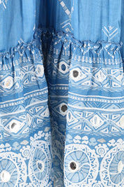 Product shot of the Dee Why Beach Cotton Dress in colour Lightblue (Blue), detail