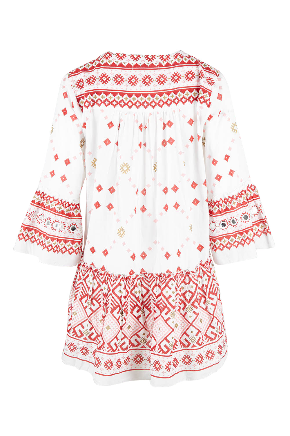 Product shot of the Avalon Beach Blouse in colour Pinkred (Pink), from the back
