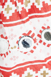 Product shot of the Avalon Beach Blouse in colour Pinkred (Pink), detail