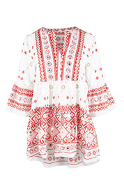 Product shot of the Avalon Beach Blouse in colour Pinkred (Pink), from the front
