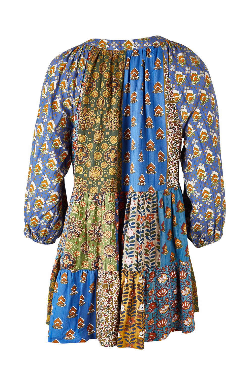 Product shot of the Brighton Beach Top in colour Patchblue (Blue), from the back