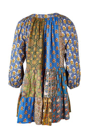 Product shot of the Brighton Beach Top in colour Patchblue (Blue), from the back