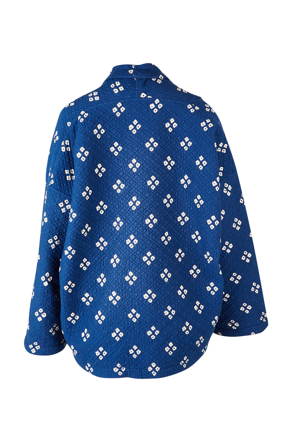 Product shot of the Nightcliff Beach Jacket in colour Navy (Blue), from the back