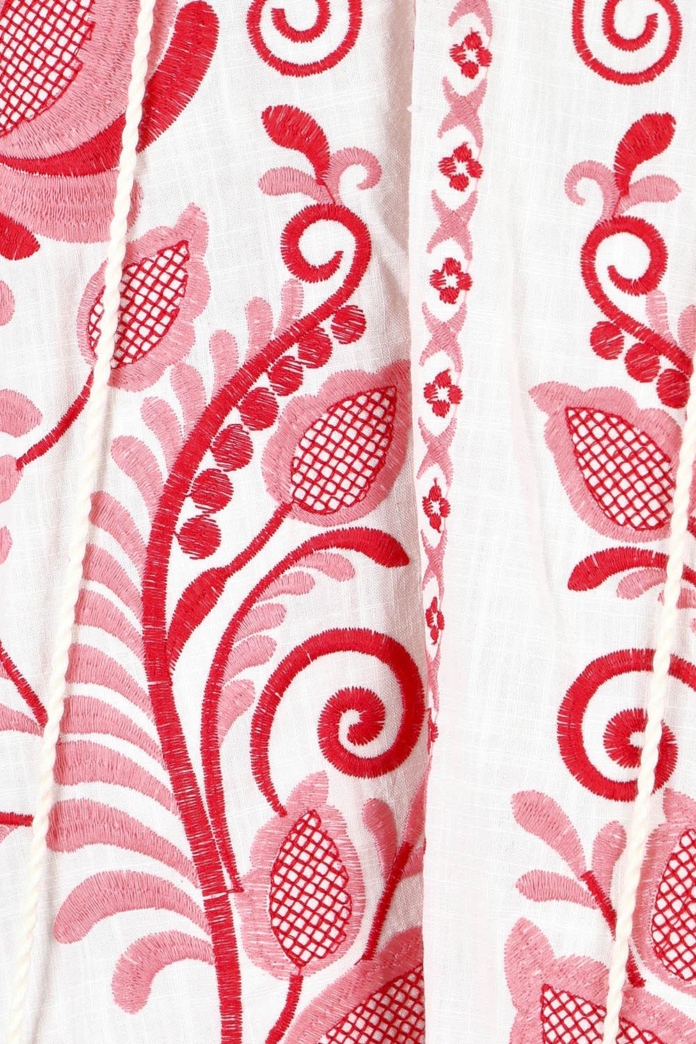 Product shot of the Whitehaven Beach Cotton Blouse in colour Whitepink (White), detail