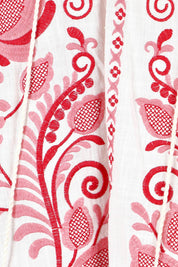 Product shot of the Whitehaven Beach Cotton Blouse in colour Whitepink (White), detail
