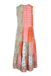 Product shot of the Diamond Beach Sleeveless Dress in colour Bright, from the back