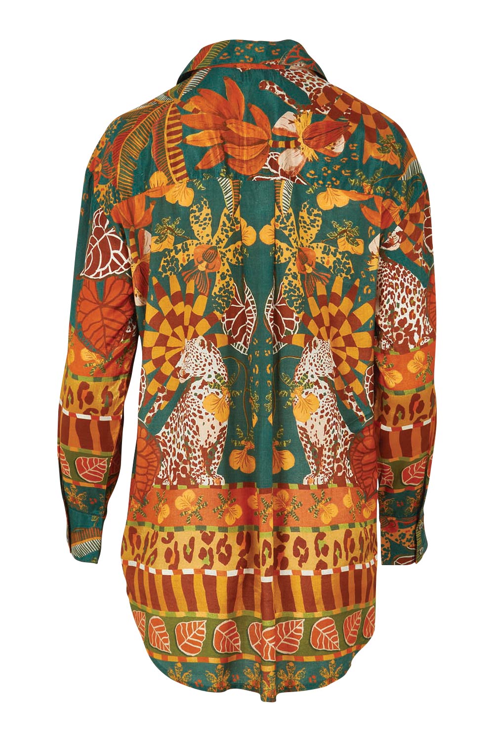 Product shot of the Wentworth Falls Shirt in colour Leopard, from the back
